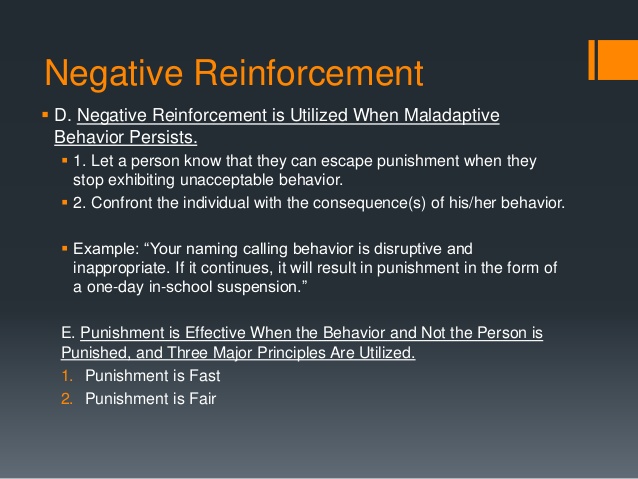 Negative Reinforcement In The Classroom